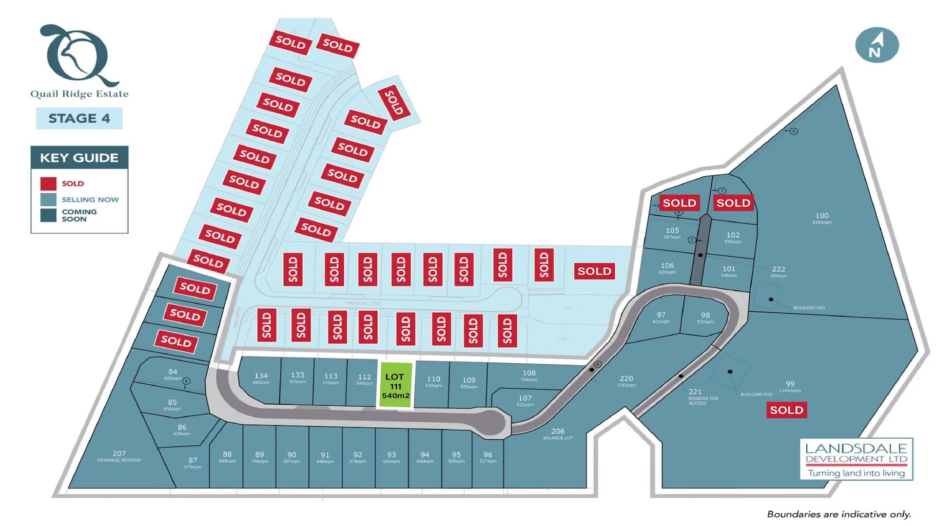 Quail Ridge site map Lot 111