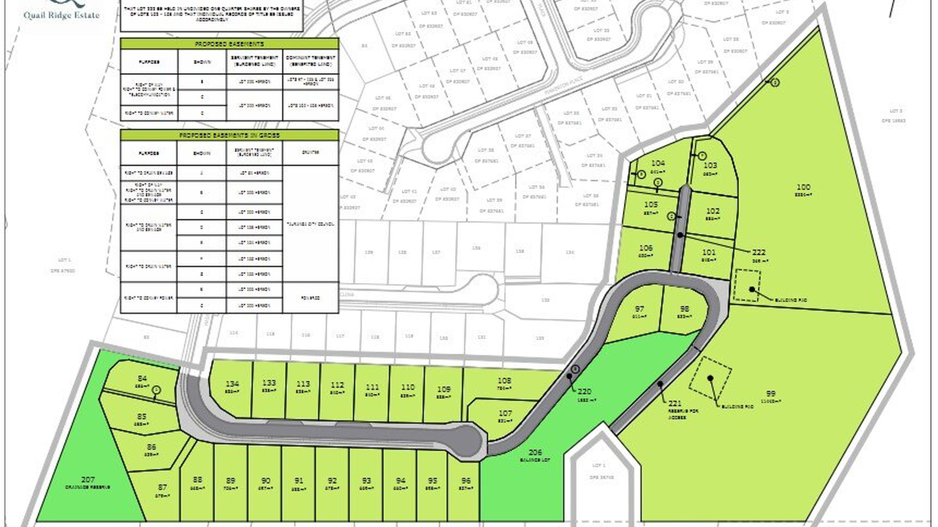 Quail Ridge - development map